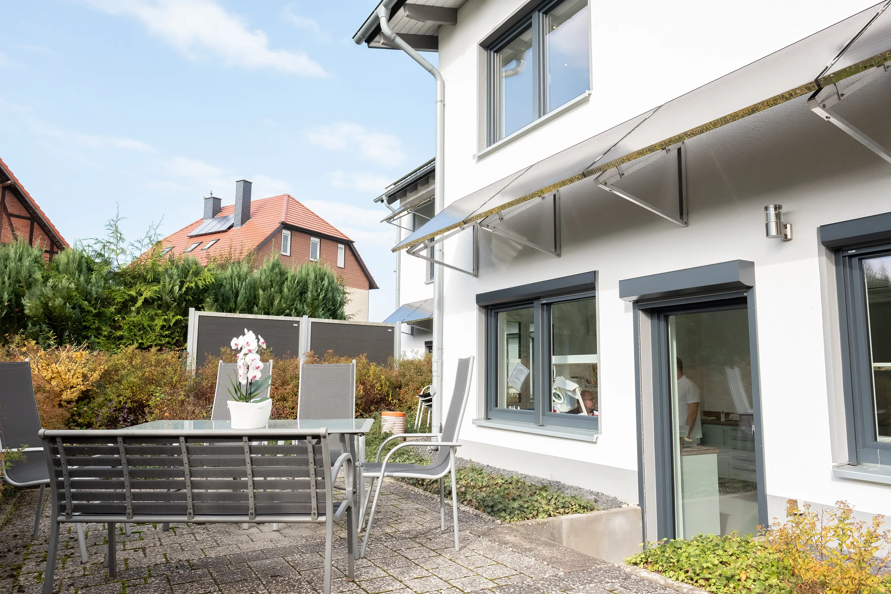 Gartenterrasse der Werratalpraxis in Hedemünden